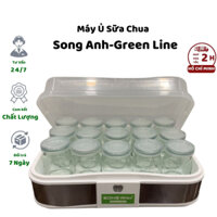 Máy Làm Sữa Chua; Máy Ủ Sữa Chua Song Anh-Green Line Hương Vị Truyền Thống Đi Kèm 15 Cốc Thủy Tinh.