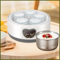 Máy làm sữa chua Nồi tái sử dụng có nắp 5 cốc Máy làm sữa chua tự chế Hộp đựng sữa chua tại nhà Máy ấp trứng tongvn