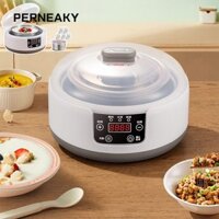 Máy làm sữa chua Probiotic PERNEAKY 1.2L Ultimate, với máy làm sữa chua tự động màu trắng có thể điều chỉnh nhiệt độ, với 5 cốc Máy làm sữa chua đa năng dành cho bữa sáng lành mạnh