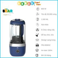 Máy Làm Sữa Hạt Cách Âm, Máy Xay Sữa Hạt BEAR PBJ-B06S2 9 Chức Năng Nấu Xay, Dung Tích 1.5 Lít Công Suất 800 W - Hàng Chính Hãng - PBJ-B06S2