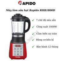 Máy làm sữa hạt đa năng Rapido RHB1800D công suất 1000W, máy xay nấu đa năng Rapdio bảo hành chính hãng 12 tháng