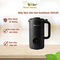 Máy làm sữa hạt Gemhaus GH110 màu đen, máy nấu sữa hạt công nghệ Đức hiện đại dung tích 600ml, công suất xay mạnh mẽ