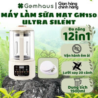 Máy làm sữa hạt Gemhaus GH150 Ultra Silent dung tích 1500ml đa chức năng, có chụp chống ồn