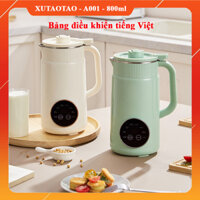 Máy làm sữa hạt mini 800ml đủ cho 1-3 người, máy nấu sữa hạt đậu nành, nấu cháo cho bé, máy xay hạt đa năng.