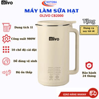 Máy làm sữa hạt OLIVO CB2000 (1L), tặng máy xay tỏi ớt, nấu sữa hạt, nấu cháo, xay sinh tố, độ ồn thấp, bảo hành 24tháng