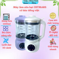 Máy làm sữa hạt Ostmars Xay sinh tố bản tiếng việt cối thủy tinh dung tích 1100ml đa chức năng