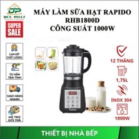 Máy làm sữa hạt Rapido RHB1800D Công suất 1000W, Dung tích 1.75L, Chính hãng bảo hành 12 tháng, Lưỡi dao inox 304