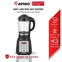 Máy làm sữa hạt Rapido RHB1800D 1000W 1.75L xay nấu đa năng, phù hợp mọi gia đình,BH 12 tháng