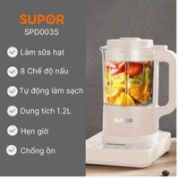 Máy làm sữa hạt, xay nấu đa chức năng SUPOR-SP301S lưỡi dao 8 sắc bén, cối thủy tinh, dung tích 1.2L