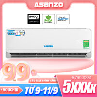 Máy Lạnh Asanzo Inverter iKool 1HP K09N66 ( Công Nghệ Tiết Kiệm Điện Làm Lạnh Nhanh) - Hàng Chính Hãng Bảo Hành 2 Năm LazadaMall