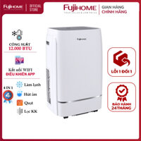 Máy lạnh di động 12.000 BTU FUJIHOME PAC12, máy lạnh đứng di động mini kết nối Wifi điều khiển qua App, 4 chức năng, làm lanh, hút ẩm, lọc không khí, quạt - Hàng chính hãng