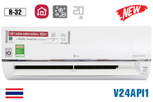 Điều hòa LG Inverter 24000 BTU 1 chiều V24API1 gas R-32