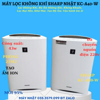MÁY LỌC KHÔNG KHÍ BÙ ẨM SHARP KC-A40-W-17 LKK tạo ion kháng khuẩn, Nhật bãi đã chuyển nguồn 220v + tặng túi đựng bút