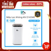 Máy Lọc Không Khí Dhome k -169 sử dụng cho phòng 20m2 - 60m2  -  Diệt Vi Khuẩn Bằng Tia UV- Tạo Ion Âm Thông Minh- Hàng Chính Hãng