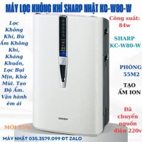 Máy lọc không khí Nội Địa Nhật Sharp KC-W80-W-3 LKK diện tích rộng lên đến tối đa 60m2 đã lắp nguồn 220v BH 1 năm+ tặng