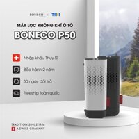 Máy Lọc Không Khí Ô Tô Thụy Sỹ Boneco P50 Khuếch Tán Tinh Dầu Thơm, Tạo Ion Âm Lọc Bụi, Khử Mùi Oto Cũ Mới, Dùng Cho Xe HơiXe Đẩy Em BéBàn Làm Việc - Hàng Chính Hãng - Đen