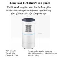 Máy lọc không khí tạo ẩm, Máy lọc bụi mịn công nghệ Plasmacluster ion cho không gian 60m2 bảo vệ sức khỏe gia đình Hapo