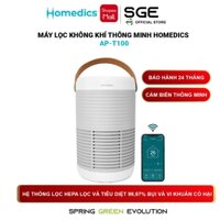 Máy Lọc Không Khí Thông Minh Homedics AP-T100 Điều Khiển Bằng Giọng Nói Cảm Biến Theo Rõi Chất Lượng Không Khí SGE