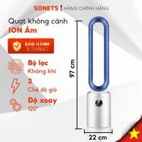 Máy Lọc Không Khí Tích Hợp Quạt Không Cánh Diệt Khuẩn Cung Cấp Ion Âm, Quạt Không Cánh Màn Hình Cảm Ứng Điều Khiển Từ Xa