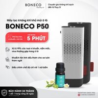 Máy Lọc Không Khí Xe Ô Tô Thụy Sỹ BONECO P50 Ion Âm: Lọc Bụi -Khử Mùi- Khuếch Tán Tinh Dầu (MÀU ĐEN)
