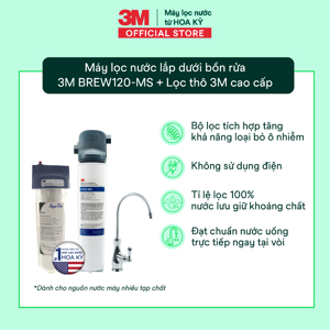 Máy lọc nước 3M BREW120-MS kèm vòi 3M và lọc thô 3M AP005T-110