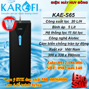 Máy lọc nước ion kiềm Karofi KAE-S65