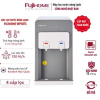 Máy lọc nước nóng lạnh mini để bàn nhập khẩu Fujihome WP507C, 4 cấp lọc uống trực tiếp làm lạnh Block, khóa vòi nóng