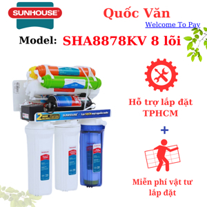 Máy lọc nước RO không vỏ Sunhouse SHA8878KV 8 lõi
