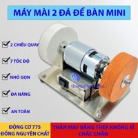 Máy mài 2 đá mini đa năng để bàn DIY