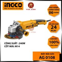 Máy mài cầm tay INGCO AG10108 công suất 1100W. Máy mài góc, máy cắt cầm tay đa năng đĩa cắt 125mm kèm tay cầm