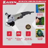 Máy mài cầm tay KZ - 8125 cỡ đá 125mm, công tắc hãm, công suất 1500W | Máy mài điện cầm tay Kaizen dáng dài máy mới