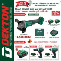 Máy Mài Dùng pi.m Dekton 100mm KHÔNG CHỔI THAN / M21-AG100S / Chân pi.m Phổ Thông Makita . Bảo Vi điên máy