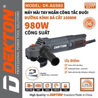Máy mài góc dekton, máy cắt sắt dekton DK-AG980 - Công Suất Lớn 980w - Motor 100% dây đồng