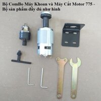 máy mài, máy cắt motor 775 - 150w máy khoan mini 12v kèm giá đỡ