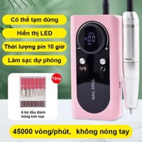 Máy mài móng mini làm nail máy mài móng tích điện tiệm làm móng máy mài móng tay tại nhà cao cấp tặng kèm bồ đầu mài