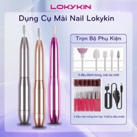 Máy mài nail Lokykin với 5 đầu chức năng giúp dũa móng tay chân, tẩy vết chai làm nail tại nhà dễ dàng