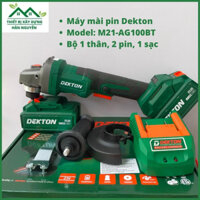Máy mài pin Dekton M21-AG100BT 21V không chổi than,công tắc bóp,lưỡi cắt 100mm,máy cắt pin,bộ 2 pin