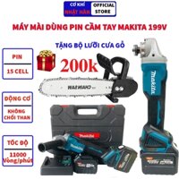 Máy mài pin MKT 199V KHÔNG CHỔI THAN, máy mài góc có điều chỉnh vòng tua, 3 cấp độ, TẶNG lưỡi cưa gỗ, bảo hành 12 tháng.
