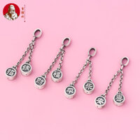 May Mắn Hòa Bình Niềm Vui Tua Rua Mặt Dây Chuyền s990 Bạc Nguyên Chất 3d Bạc Cứng Phong Cách Trung Quốc Mới Vòng Cổ Trung Quốc Mặt Dây Chuyền