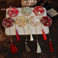 [May mắn] Quạt nhóm ảnh cưới Trung Quốc Quạt thủ công tinh tế cổ điển Quạt chúc may mắn cổ điển Quạt cầm tay đám cưới có dây đeo Quà tặng [Mới]