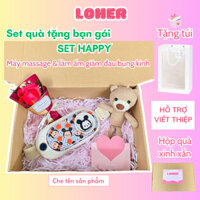 Máy massage bụng kinh cao cấp, đai massage bụng kinh giảm đau bụng kinh cho bạn nữ SET HAPPY - Loher
