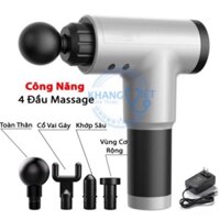 Máy massage cầm tay 4 đầu 6 chế độ - súng massage trị nhức mỏi vai gáy, đau giãn cơ - Cây đấm lưng đa năng DL5 Hot
