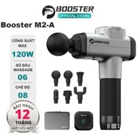 Máy massage cầm tay BOOSTER M2 - A , Súng massage gun thư giãn cơ bắp trị liệu đau nhức mỏi -126W, 6 Đầu, 8 Tốc Độ