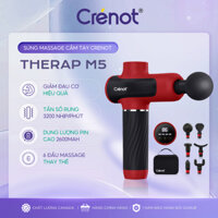Máy massage cầm tay cao cấp Crenot Therap M5 Súng massage gun mini cây mát xa toàn thân đấm bóp lưng matxa cổ vai gáy