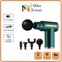 Máy massage cầm tay đa năng, trị liệu, xoa bóp thoải mái, có 6 cấp độ, 4 đầu thay thế khác nhau - Mika flower
