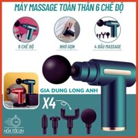 máy Massage Cầm Tay- Máy Đấm Lưng Cầm Tay Toàn Thân 6 Cấp Độ Đấm Lưng Mát Xa Trị Liệu Cổ Vai Gáy 4 Đầu Với 6 Chế Độ