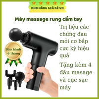 Máy massage cầm tay rung trị liệu đau nhức toàn thân như lưng cổ vai gáy chân tay pin sạc chính hãng Fascial Gun