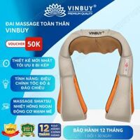 Máy Massage Cổ Vai Gáy Chuyên Sâu - Hỗ Trợ Mát xa Đùi, Chân, Lưng Dưới - Tích Hợp Nhiệt Hồng Ngoại - Tiện Sử Dụng Tại Nhà, Văn Phòng, Du Lịch - Quà Tặng Tuyệt Vời Dành Cho Người Thân - Chính Hãng - VinBuy - Cam Xám