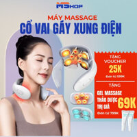 Máy Massage Cổ Xung Điện, Máy Mát Xa Hồng Ngoại 9 Đầu, Máy Xoa Bóp Cổ Vai Gáy Nén Nóng