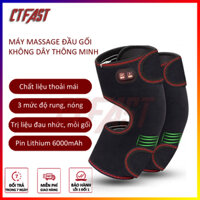 Máy massage đầu gối không dây thông minh CTFAST Công nghệ mát xa rung kết hợp nhiệt hồng ngoại, hỗ trợ điều trị đau khớp gối, pin sạc 6000mAh, chất liệu dễ dàng vệ sinh - Màu đen